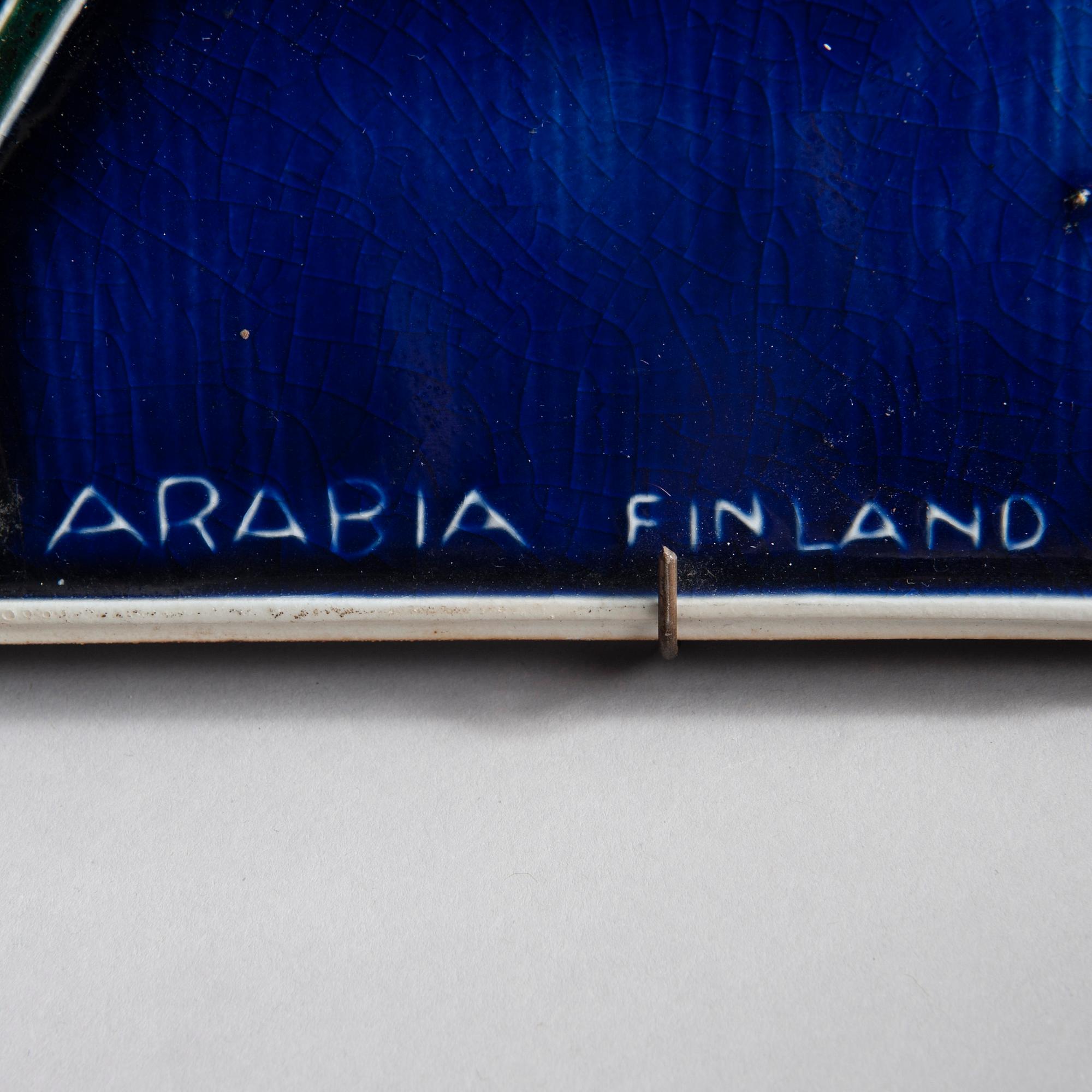 VÄGGPLAKETTER, 2 st, keramik, Gunvor Olin-Grönqvist, signerade GOG, Arabia.