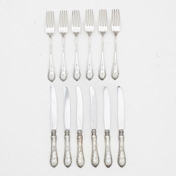 W.A. Bolin, Silver cutlery, 12 pieces, "Model C", Stockholm 1975.