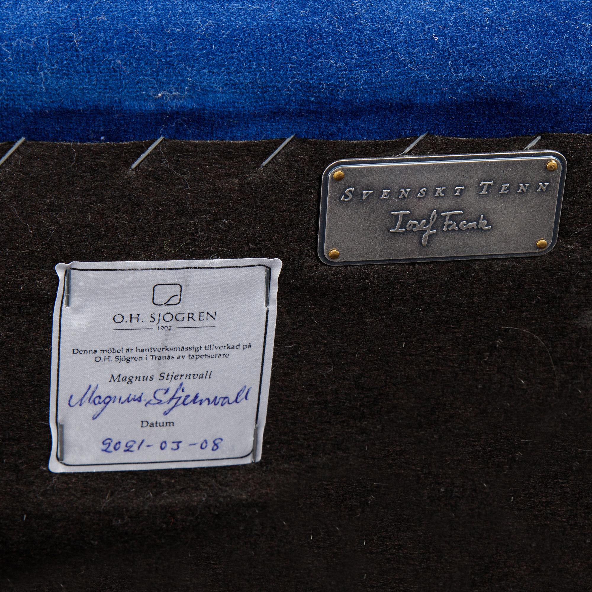 Josef Frank, a 'Liljevalchs' sofa, Svenskt Tenn, Sweden, recent production.