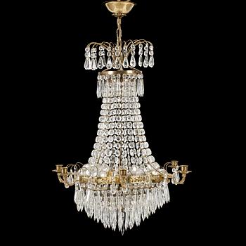 LJUSKRONA, gustaviansk stil, 1900-tal. Höjd ca 90 cm.