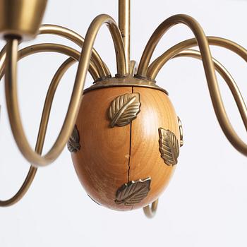 Hans Bergström, ljuskronor, 1 par, modell "10/8", ateljé Lyktan, Åhus, 1940-50-tal.