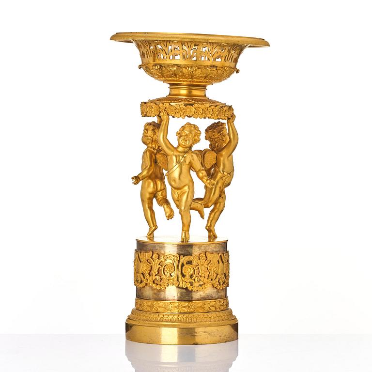 An Empire gilt bronze centerpiece, early 19th century.