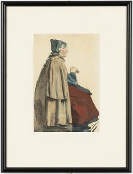 Franz Skarbina, "Seated woman in profile.".