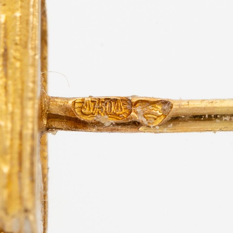 Björn Weckström, örhängen "Thai", 18K guld med briljantslipade diamanter. Lapponia.