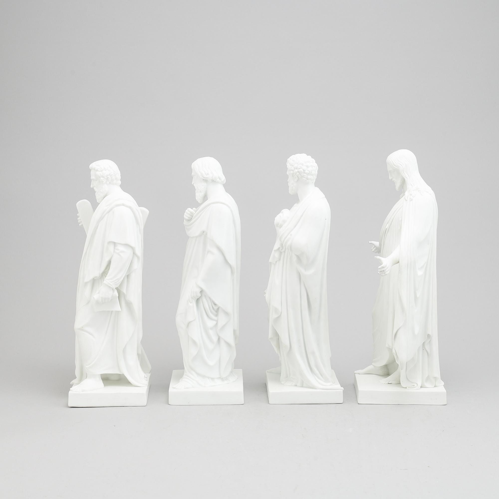 Four parian figurines, Bing & Gröndahl and Royal Copenhagen.