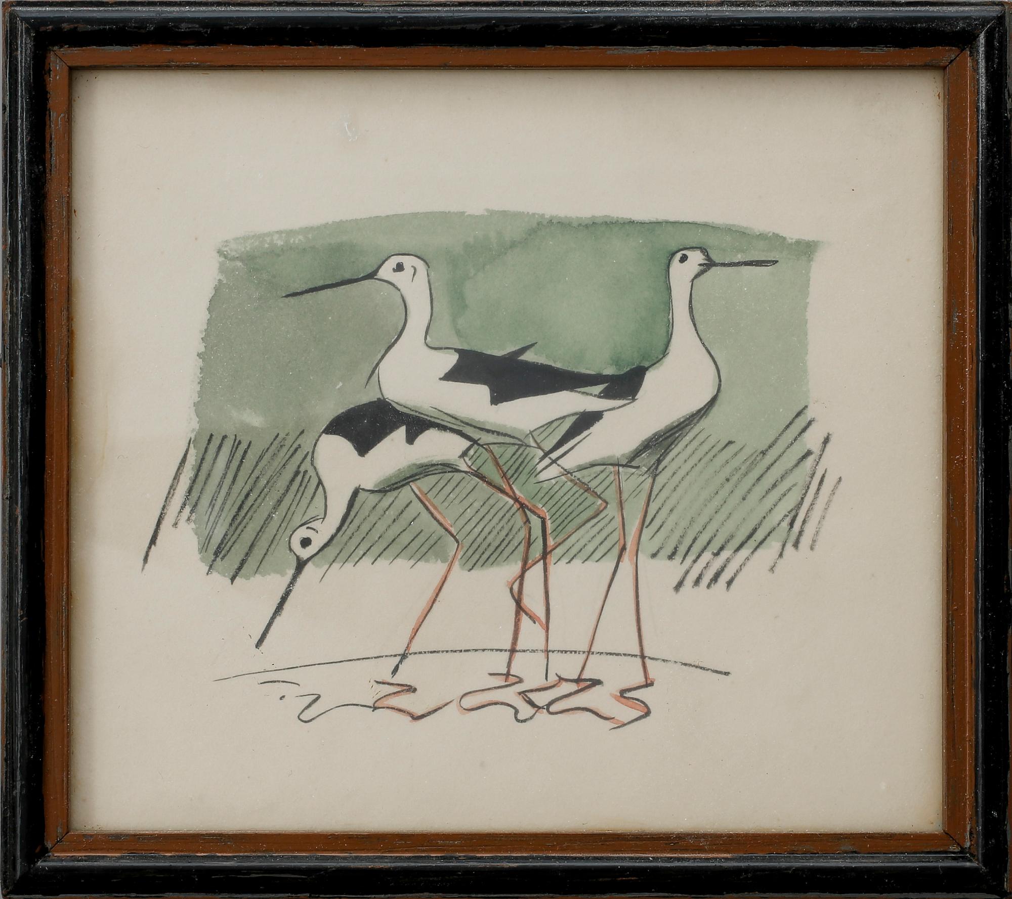 GUNNAR BRUSEWITZ, akvareller 3 stycken. Två signerade.