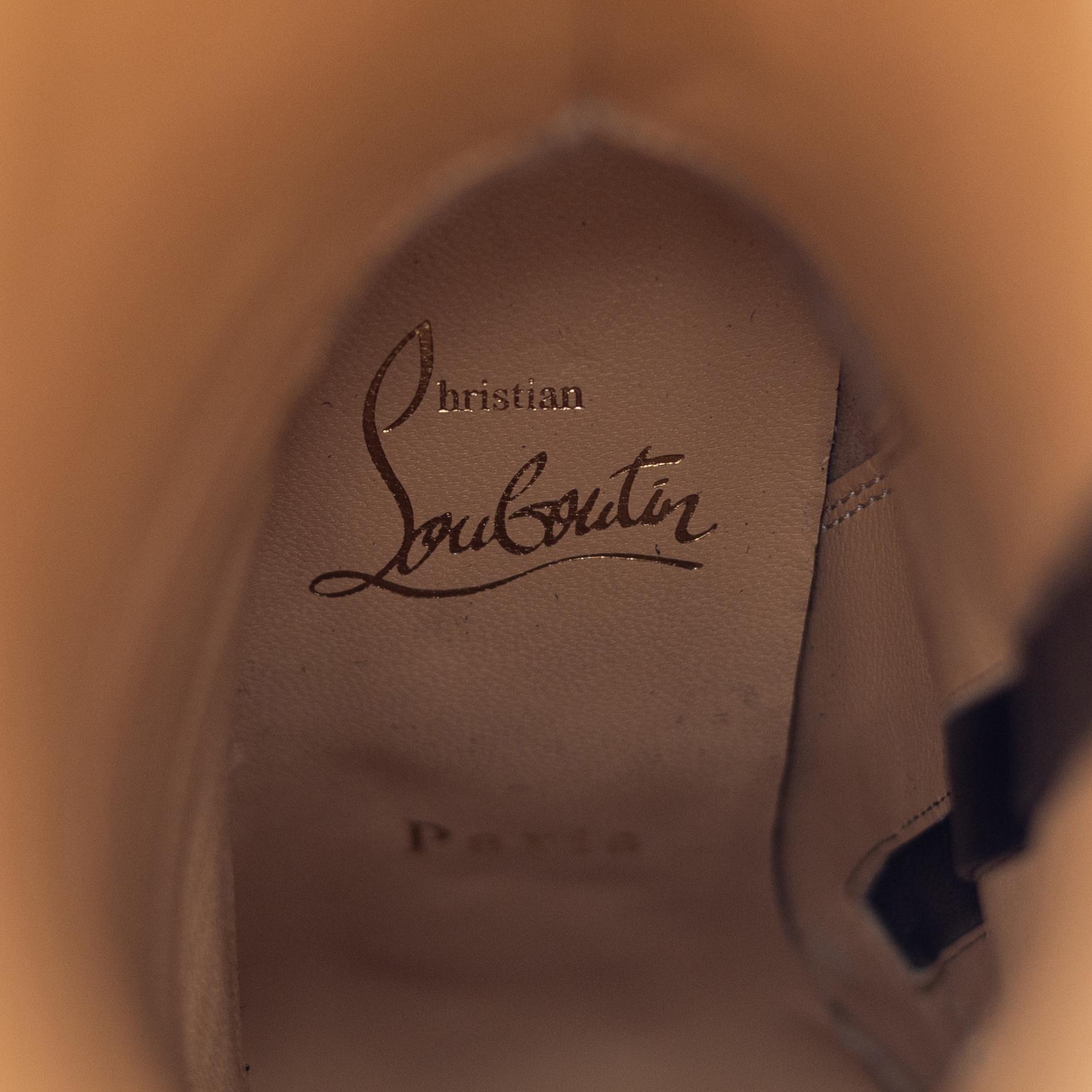 Christian Louboutin, a pair of black suede stiletto boots, size 36 1/2.