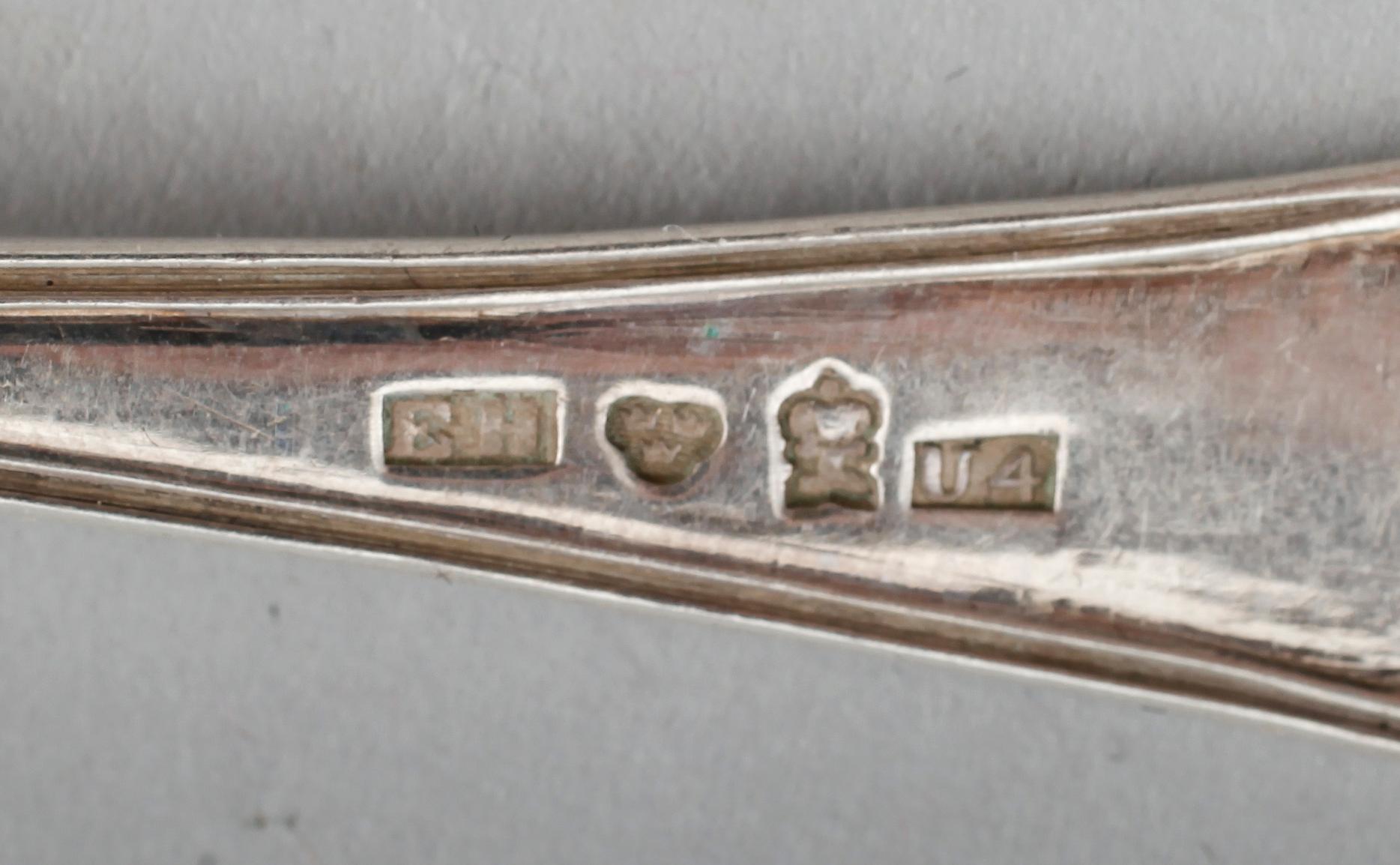 DESSERTSKEDAR, 12 st, silver, Emanuel Holmberg, Karlskrona 1840/50-tal. Vikt ca 248 g.