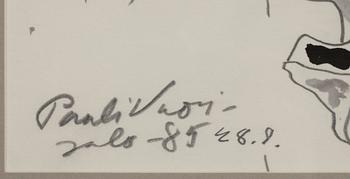 PAULI VUORISALO, 2 st, tusch och blyerts, signerade. Daterade 27.5.-85 samt Salo -85, 28.9.