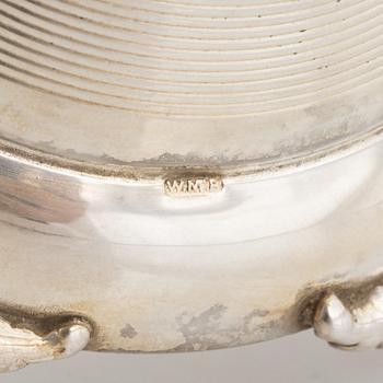 Württembergische Metallwarenfabrik, WMF, candlesticks, a pair of similar ones, nickel silver, circa 1900.