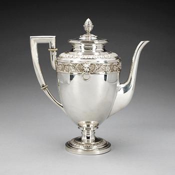 KAFFEKANNA, silver, sengustaviansk stil, K Anderson Stockholm 1896. Vikt ca 630 gram.