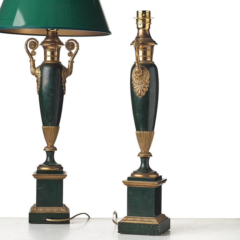 A pair of table lamps, France mid 19th century.