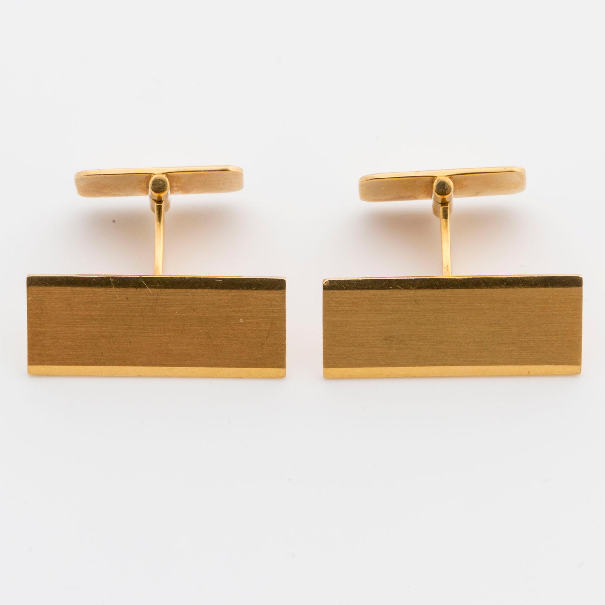 MANSCHETTKNAPPAR, ett par, 18K guld, Gustav Dahlgren Malmö, 1965,
