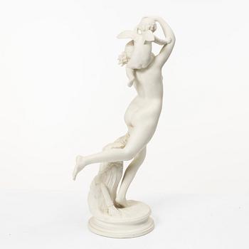 Charles Auguste Fraikin, after, 'Venus and Cupid', Gustafsberg, late 19th century.