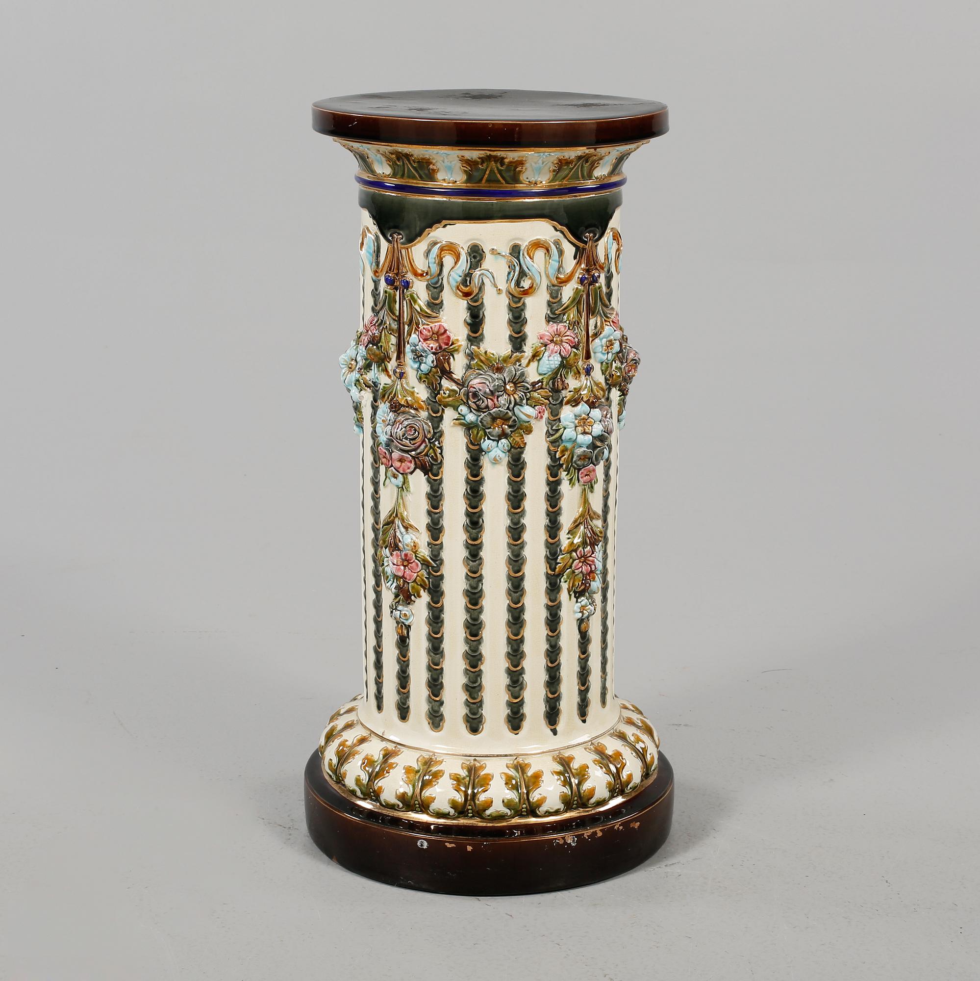 PIEDESTAL, flintgods, Rörstrand, sent 1800-tal.