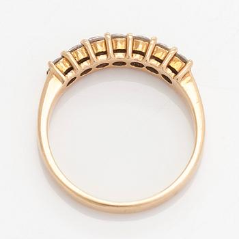 Ring, halvallians, 14K guld med briljantslipade diamanter. Finska importstämplar 1990.