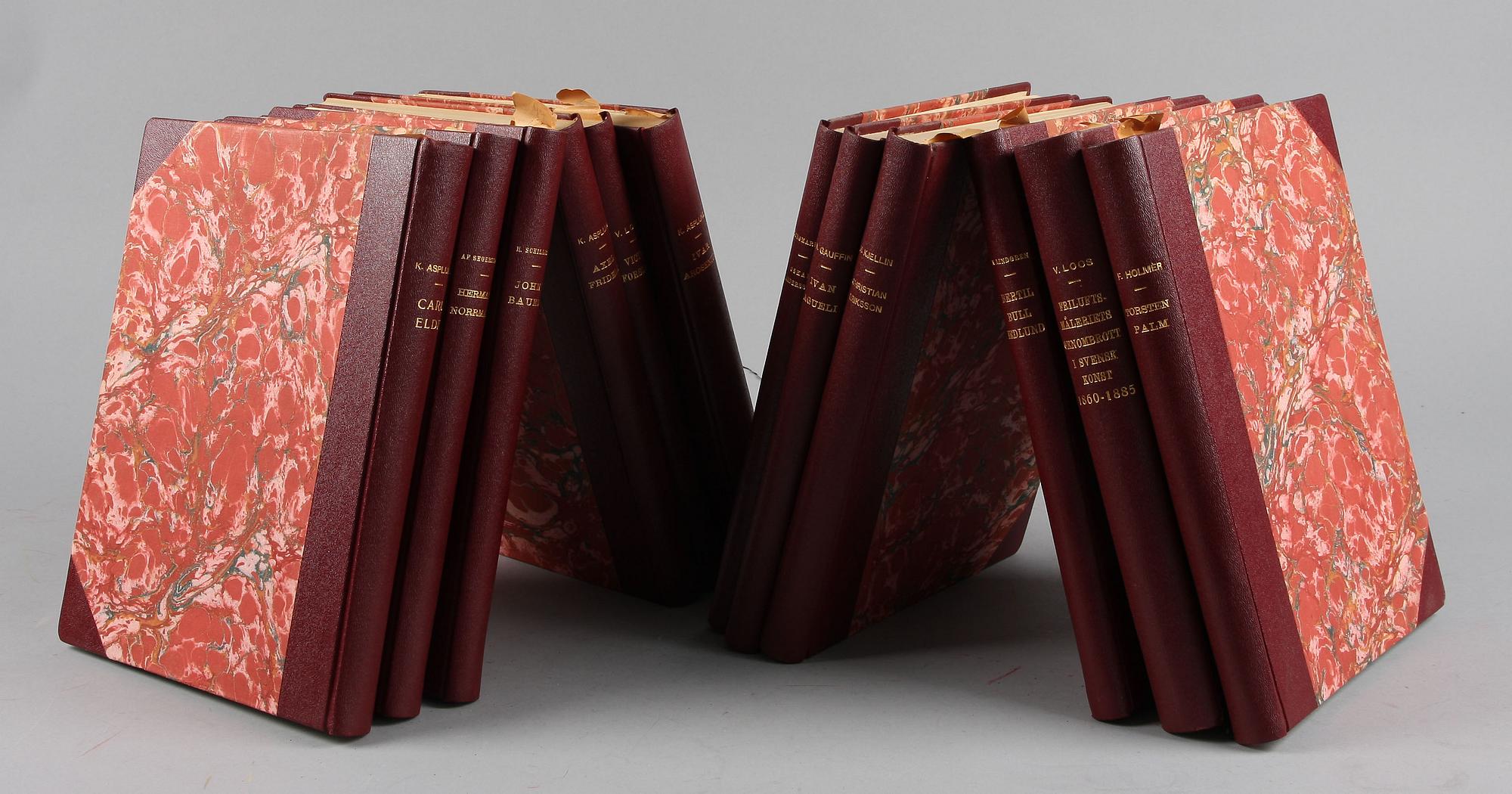 BOK, 24 volymer. Sveriges Allmänna konstförenings publikationer. Div konstnärer.