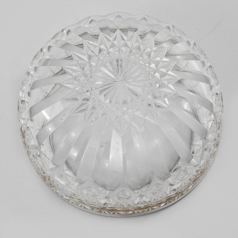 SKÅL, glas samt låghaltigt silver, 1900-tal.