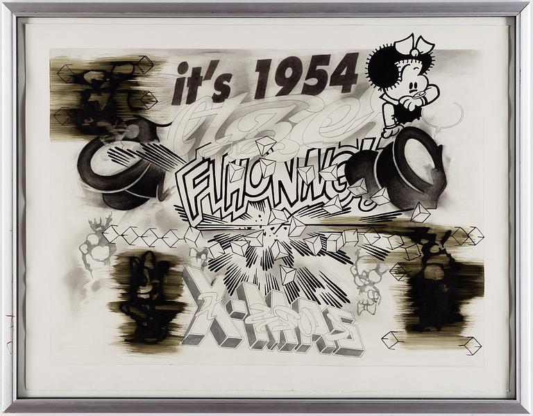 BILLY COPLEY,  mixed media on paper, signed on verso.