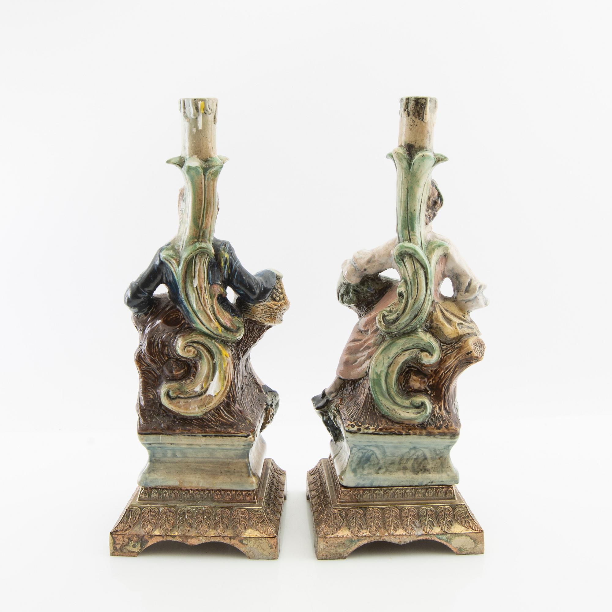 Candelabras, a pair, Louis XV style, Italy, first half of the 20th century.