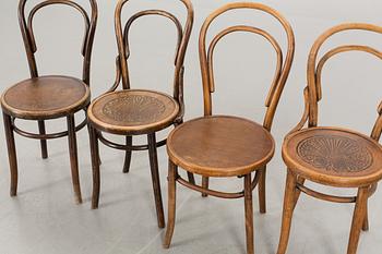 FOUR BENTWOOD CHAIRS CA 1900.