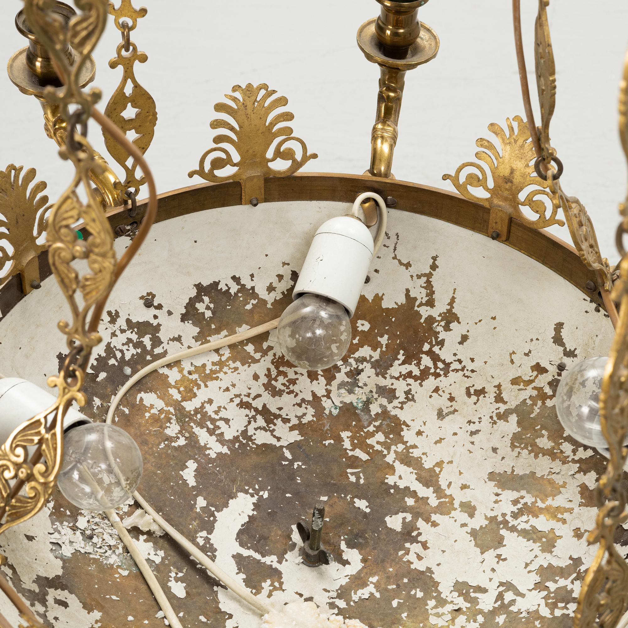 An empire style ceiling light, second half of the 20th century.