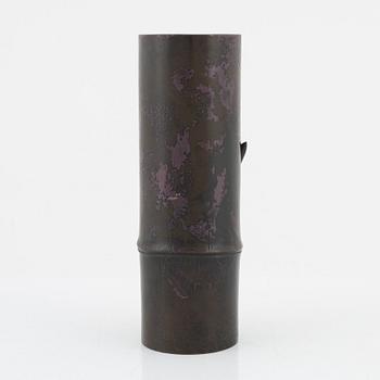 A Japanese bronze vase, 20th Century. With seal mark.