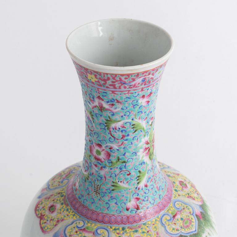 A Chinese famille rose vase, 20th century.