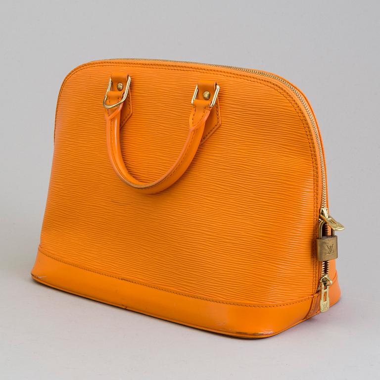 LOUIS VUITTON, an orange Epi leather 'Alma' bag.