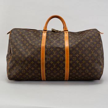 LOUIS VUITTON, a monogram canvas 'Keepall 60' weekend bag.