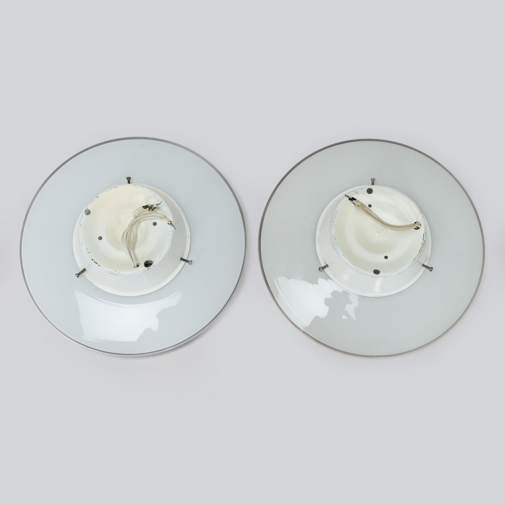 Arne Jacobsen, a pair of 1960's 'AJ-Eklipta' ceiling/wall lamps, for Louis Poulsen/licensed manufacturer Orno, Stockmann.