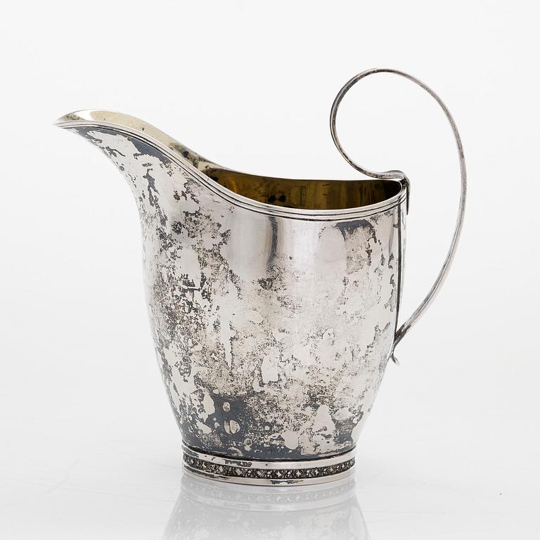 A 19th-century silver cream jug, maker's mark of Erik Sandström, Tornio, Finland 1833.