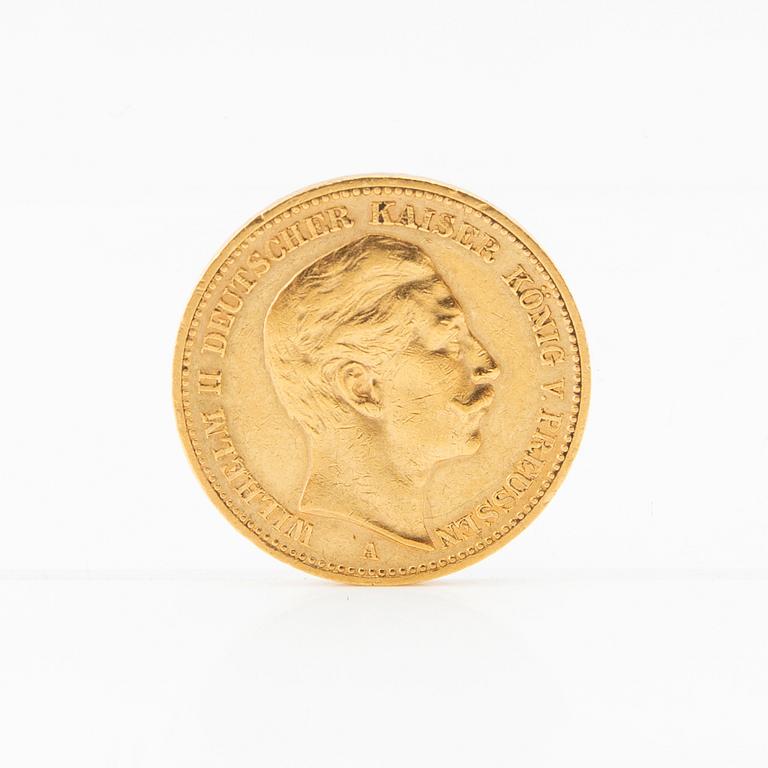 Gold coin 20 marks 1889 German Empire Wilhelm II.