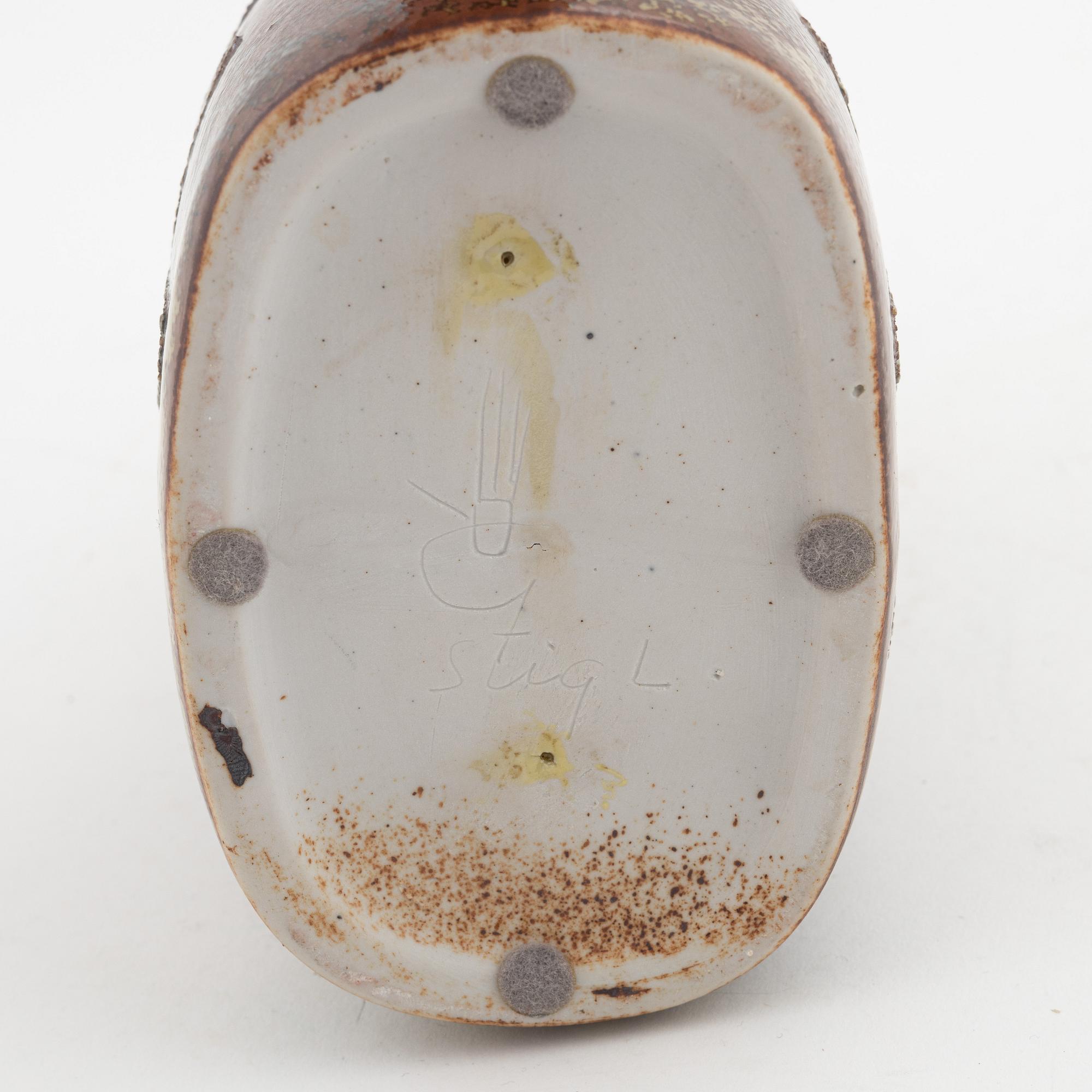 Stig Lindberg, a stoneware bottle, Gustavsberg Studio, signed.