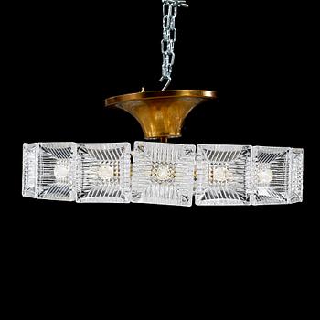 TAKLAMPA, Carl Fagerlund, Orrefors, omkring 1900-talets mitt. Höjd 15 cm.