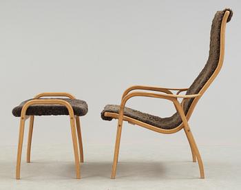 FÅTÖLJ med FOTPALL, "Lamino", Yngve Ekström, Swedese, 1900-talets andra hälft.