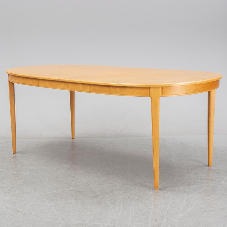 Carl Malmsten, a set of six 'Ambassadör' chairs and a 'Herrgården' dining table, second half of the 20th Century.