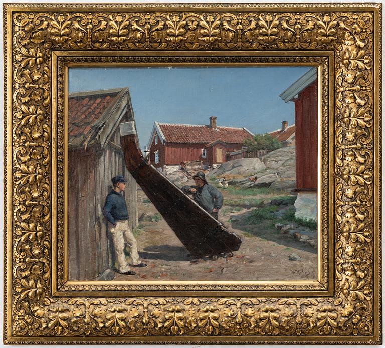 Okänd konstnär, 1800-tal, Vid sjöbodarna.