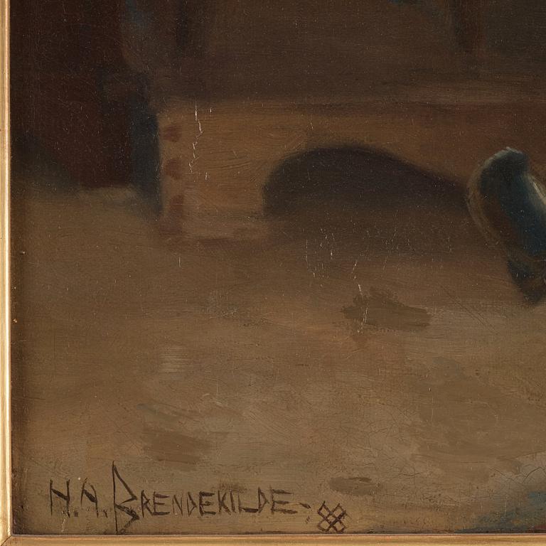 Hans Andersen Brendekilde, Interiör med kvinna och läsande flicka vid fönstret.