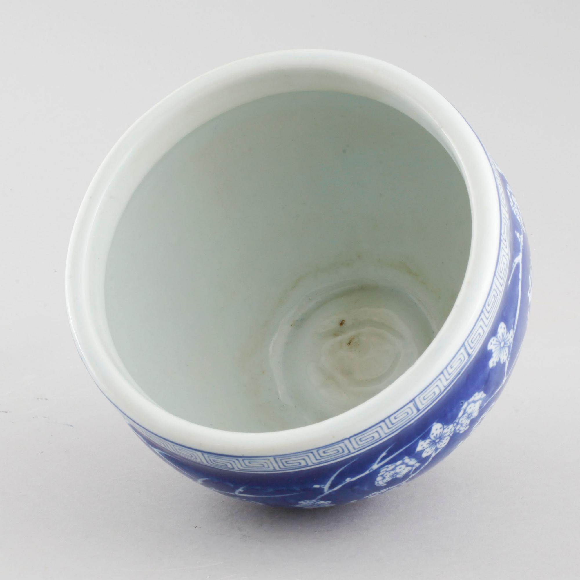 Four Chinese 20th century flower pots.