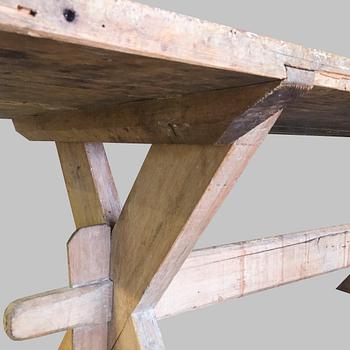 A pine table from Alfta, Häsingland, 19th Century.