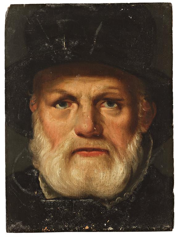 DUTCH SCHOOL 17TH CENTURY, Portrait of a gentleman with a black hat.