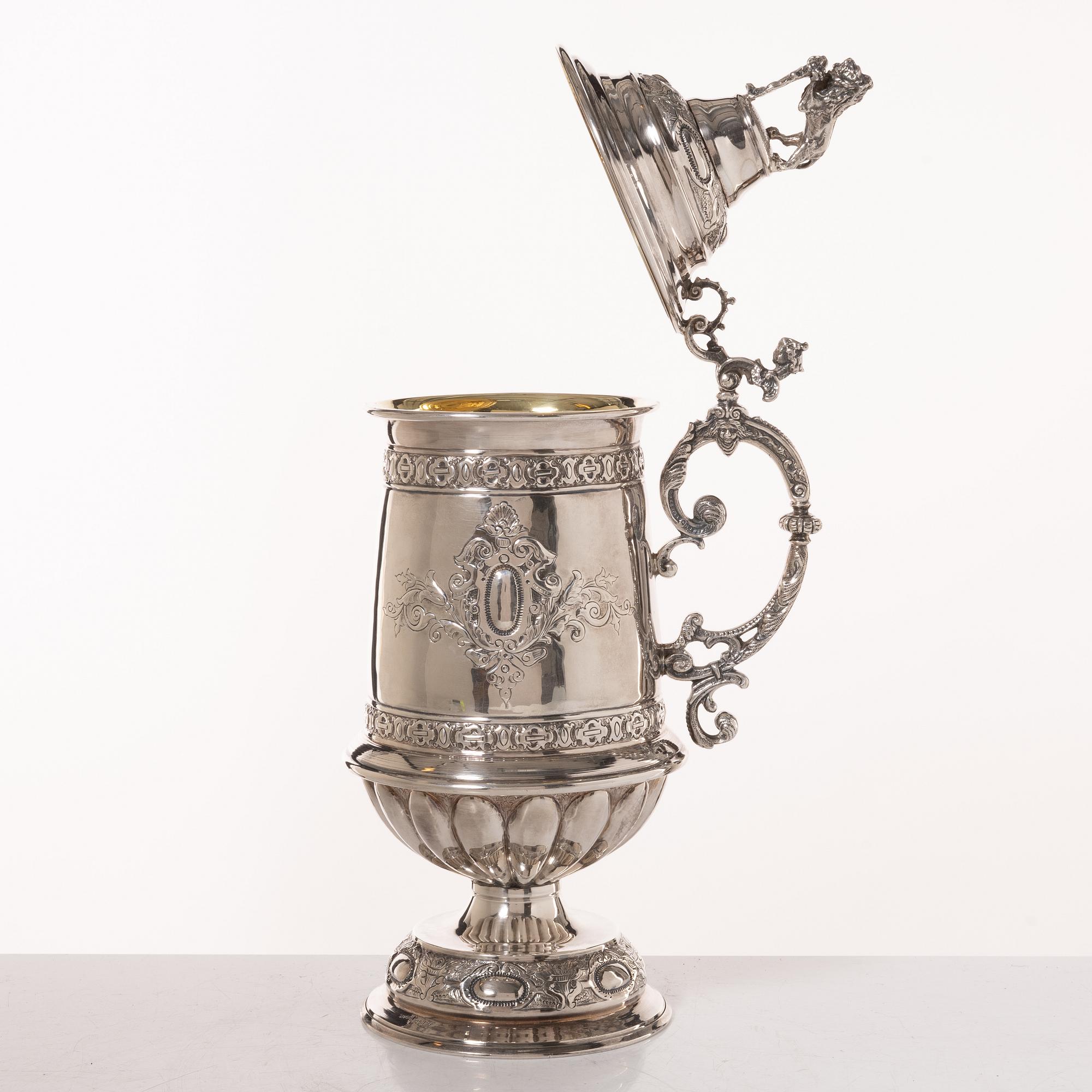 Praktkanna, sterlingsilver, nyrenässansstil, Lale Silverware & Co Ltd, Istanbul, Turkiet, 1900-tal.