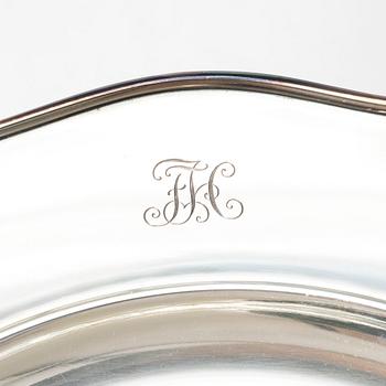 W.A. Bolin, Kuverttallrikar, 6 st, silver, Stockholm 1937.