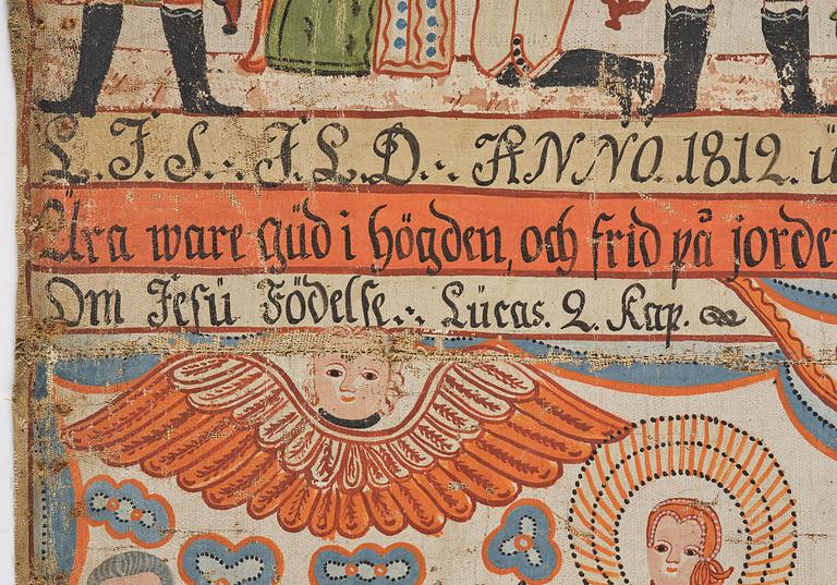 A traditional folk art painting attributed to Anders Andersson, Femsjö (1782-1865).