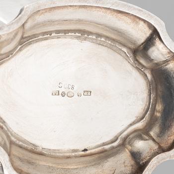 A Swedish silver sugarbowl and a creamer, marks of Evald Pettersson, Skövde 1921.