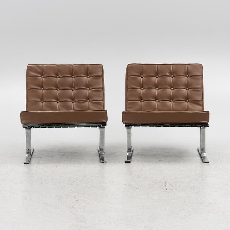 Karl Erik Ekselius, armchairs, a pair, "F60", for JOC möbler, Vetlanda, 1970s.