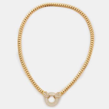 994. Van Cleef et Arpels collier 18K guld och pärlemor med runda briljantslipade diamanter.