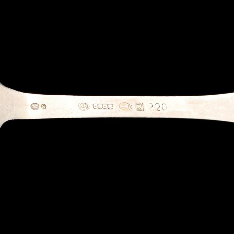 PARTI BESTICK, 38 st, silver, 1700/1800/1900-tal. Vikt ca. 784g.