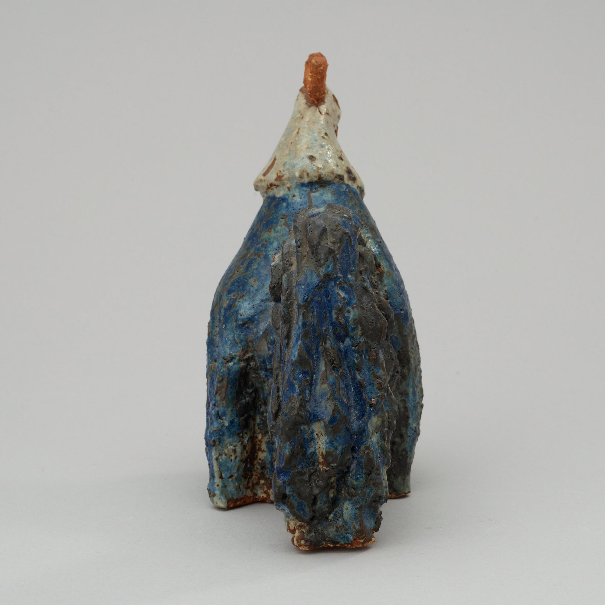 An Åke Holm stoneware figure of a rooster, Höganäs 1940's.